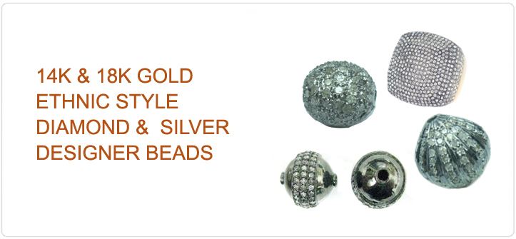 Gold stone pave beads